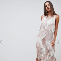Платье миди с бахромой и зигзагообразным принтом ASOS DESIGN