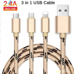 USB кабель 3в1 US $1.56