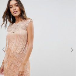 Платье миди с бахромой ASOS