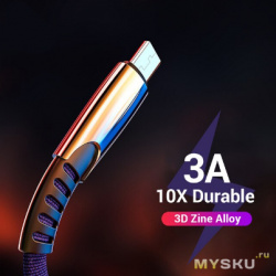 Кабель microUSB в оплетке Denin за 1,87$ (1,2м длина)