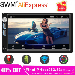 2din Android 8.1 магнитола с GPS и WiFi за $53.53