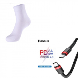 Пара промокодов на кабель Baseus 60 Вт за $0.98 и носки за $0.49