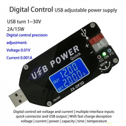 Регулируемый модуль питания от USB с boost — преобразователем CC CV 1-30V 2A 15W за 8.50$