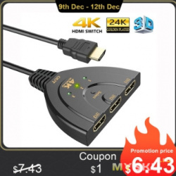 HDMI коммутатор 3 порта HDMI за US $6.43