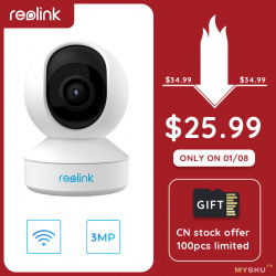 Wifi камера Reolink E1 за 25,99$ + карты памяти в подарок