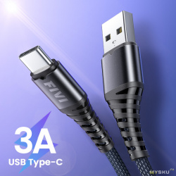 Нейлоновые кабели Fivi Type-C 3А 0.5м/1.2м с купоном продавца