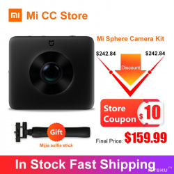 Панорамная камера Xiaomi Mi Sphere 360 ° с защитой IP67 и Wifi/BT по акции за 158.27$ (+ селфи палка)
