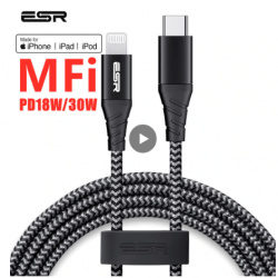 Type-c/Lightning MFI кабель ESR за 7.99$ + держатель мыши
