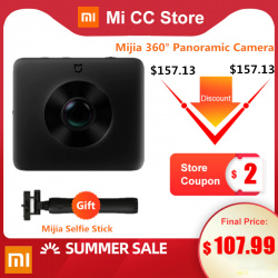 Панорамная камера Xiaomi Mijia 360° IP67 + Селфи палка Mijia Selfi stick за 100.19$