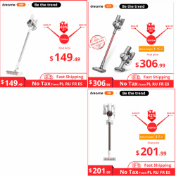Акция на вертикальные аккумуляторные пылесосы: Dreame XR Premium ($166), Dreame V11 ($286) и Dreame V9P ($133)