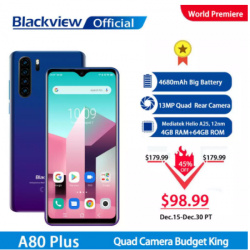 Смартфон Blackview A80 Plus за 98.99$