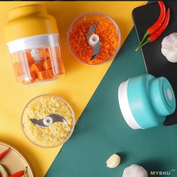 Электрический мини-измельчитель для чеснока и других продуктов по промокоду за $7.99