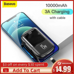Baseus BS-P1002L 10000mAh. Компактный повербанк за 12.69$