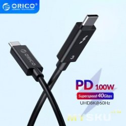 Небольшая подборка товар от Orico со скидками (Кабель Thunderbolt 3.0 USB-C 40Гбит — 20.99$, коврик для мыши  — от 4.35$)