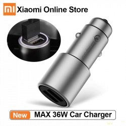 $12.60 Автомобильное ЗУ с поддержкой быстрой зарядки на 2 порта Xiaomi car charger 36W