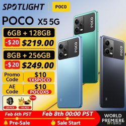 Смартфон POCO X5 5G 6/128 ГБ за 16445р($209)