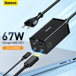 Зарядное устройство концентратор BASEUS CCCGAN67-HDE 67W GaN5 USB C за 2 712 руб