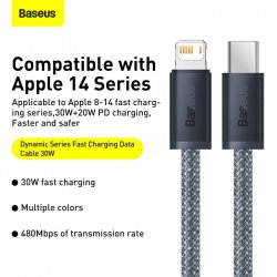 Кабель Baseus 20W PD USB-C для iPhone 14 13 12 Pro Max с RU склада за 618,79 руб