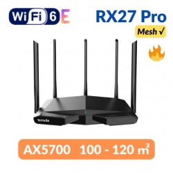 Акция на беспроводной, трёх диапазонный Wi-Fi 6E роутер Tenda AX5700 RX27 Pro (цена 9560р)