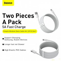 Скидка 80 рублей на комплект из двух кабелей Baseus Type-C