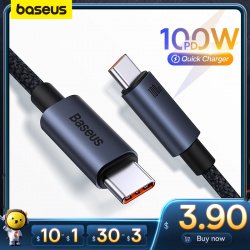 Кабель Baseus Type-C 100 Вт 2 м за 188 руб.