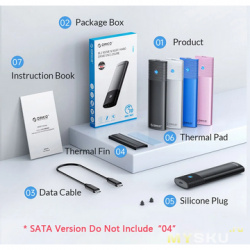 4.86$-7.72$ кейс для M2 SSD  SATA и/или NVMe ORICO Enclosure