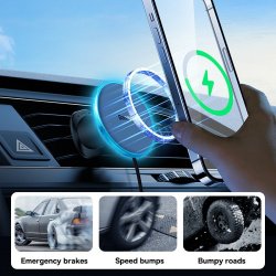 Автомобильное, беспроводное зарядное устройство от Baseus, для IPhone, мощность 15 Вт (цена 1274р)