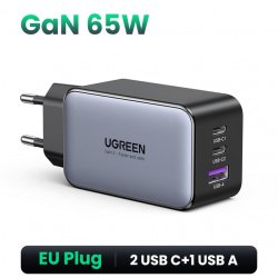 Скидка на GAN зарядное устройство Ugreen CD244, с мощностью 65Вт (цена 2087р)