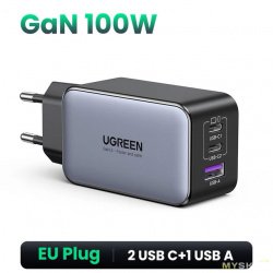 Скидка на зарядное устройство UGREEN, 100 Вт, USB C, USB A, быстрая зарядка QC4.0 3,0, PD.