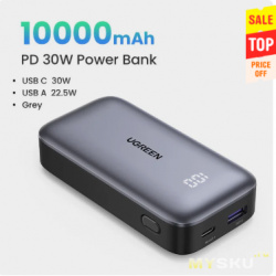 19.49$ Павер банк UGREEN 10000mAh PD 30W