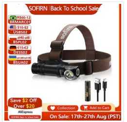 Классический налобный фонарь Sofirn HS40 (1691 ₽ из РФ)