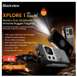 370.61$ — 459.41$ Скидка на защищённый 5G-смартфон Blackview XPLORE 2, 20000 mAh 120W, кемпинговый фонарь